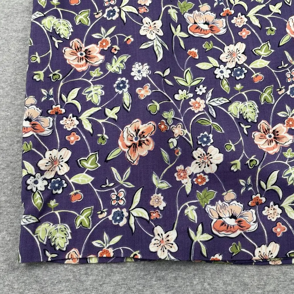 90s VTG Paul Harris Design Floral Maxi Skirt Size L Purple Wrap Front Fairycore